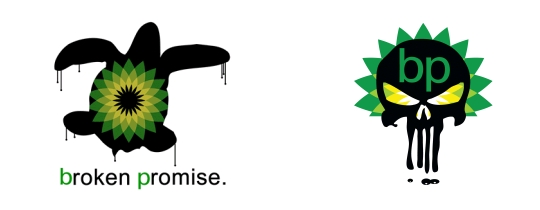 Logo da BP e desastre ambiental no Golfo do México