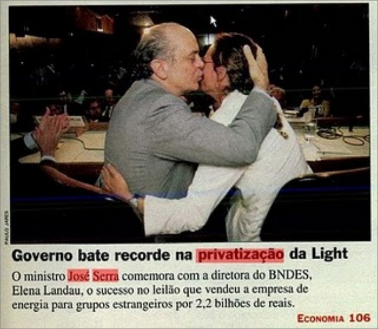 O beijo do judas - Serra privatiza a Light