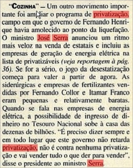 Serra vai vender tudo o que der para vender