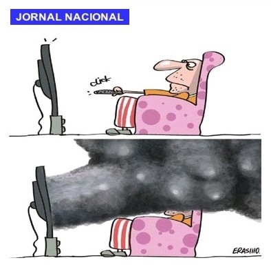 Charge - Sensacionalismo - Jornal Nacional - TV Globo