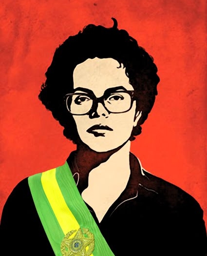 Dilma guerreira com a faixa presidencial