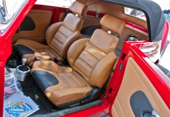 Fusca hotrod - bancos de couro