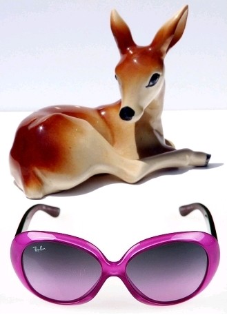 Veado Bambi e óculos Ray-Ban