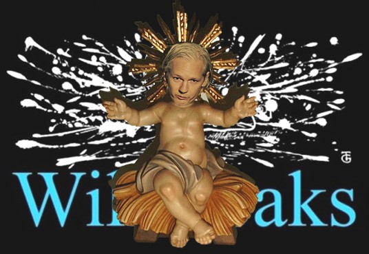 WikiLeaks - logo Assange Menino Jesus