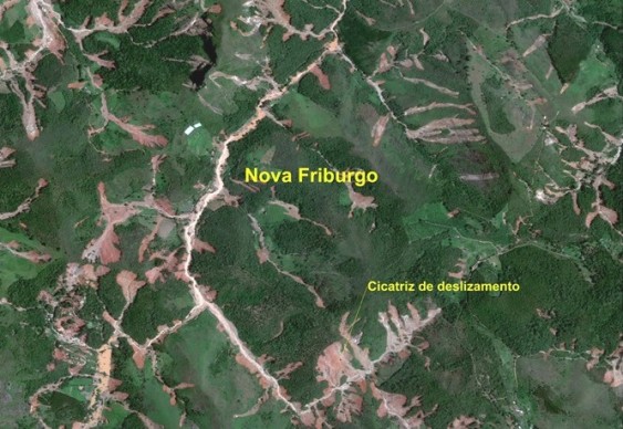Imagem da tragédia - desmoronamentos na região serrana do Rio