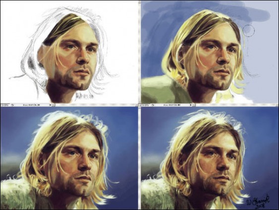 Kurt Cobain - desenho com photoshop