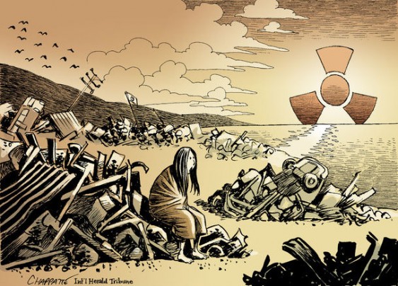 Charge - Acidente nuclear no Japão após terremoto e tsunami