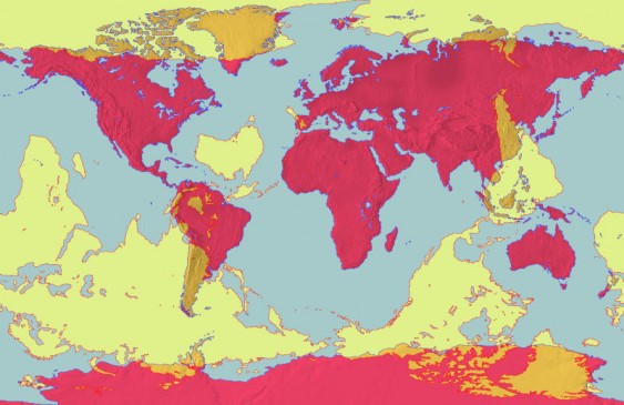 Antípodas - mapas sobrepostos