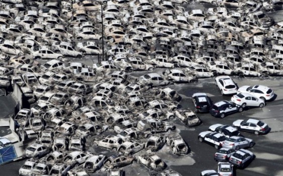 Tsunami no Japão Vista aérea de tsunami no Japão