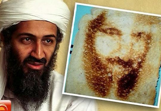 Fantasma - rosto de bin Laden na tostada