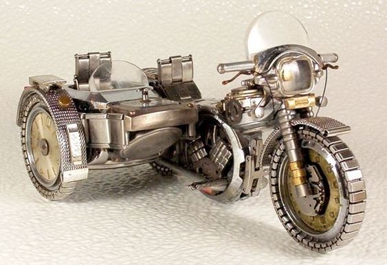 Motocicleta com sidecar - miniatura