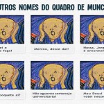 Charge engraçada sobre o quadro O Grito, de Edvard Munch