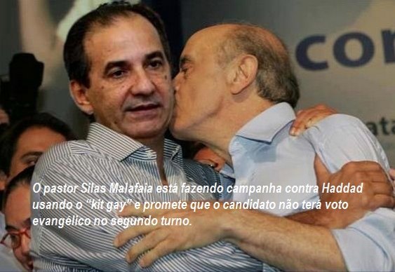 José Serra beijando Silas Malafaia