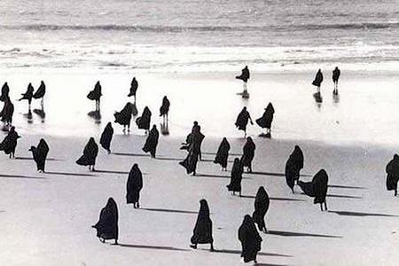 Mulheres árabes na praia
