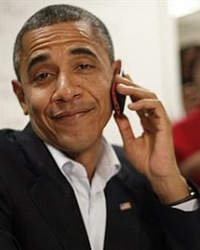 Obama com celular