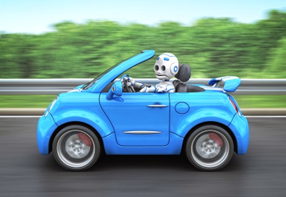 Robô dirigindo automóvel