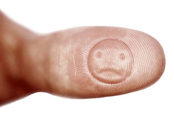 Carimbo de Dedo Impressão digital com Smiley