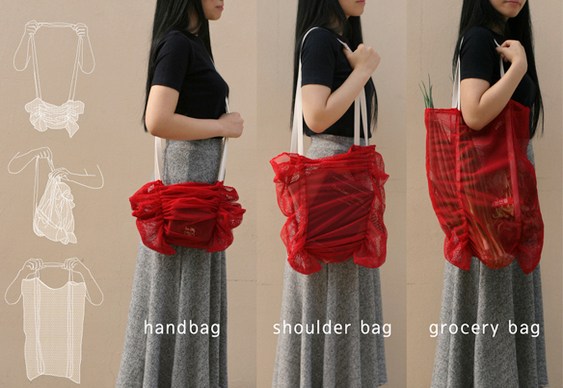 Design bolsa de nylon franzida