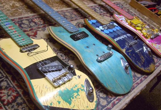 Reciclagem de skates velhos em guitarras