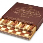 Jogo de xadrez comestível de luxo feito com chocolate belga