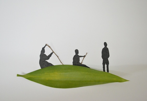 Arte com folhas
