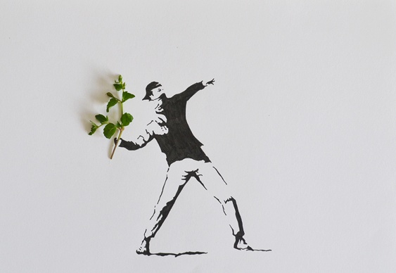 Arte com folhas