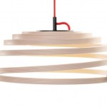 Cúpulas de madeira cortadas em espiral para luminárias de teto