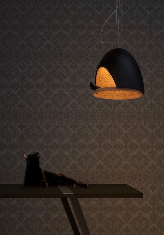 Luminária Passarinho Gato Preto Luminária de teto