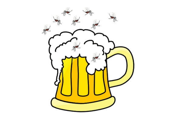 Mosquitos atraídos por quem bebe cerveja