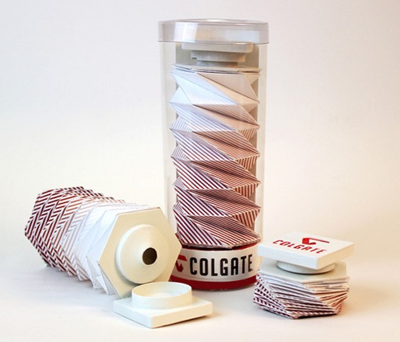 Tubo dentifrício origami