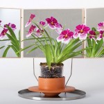 Vaso de cerâmica com espelhos aumenta o volume das flores