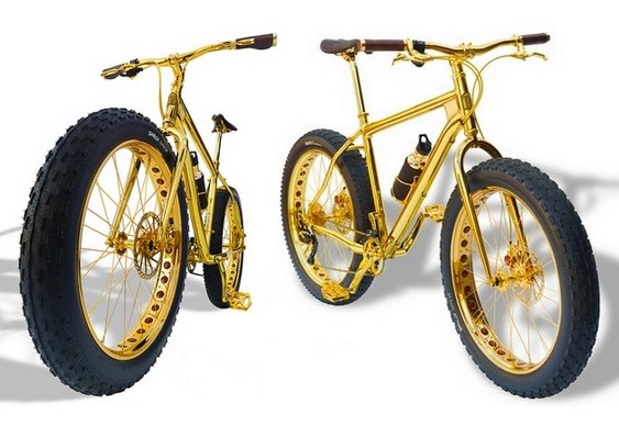 Mountain bike folheada a ouro