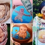 Mãe artista pinta na própria barriga o seu ‘diário de gravidez’