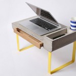 Mesa ou escrivaninha de cimento armado para computador