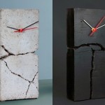 O charme dos relógios de mesa com a estrutura de cimento rachada