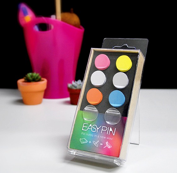 Alfinete com cabeça colorida para quadro de cortiça