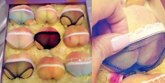 Pêssegos com forma de bunda