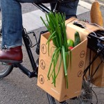 Caixa de papelão substitui saco plástico em compras com bike