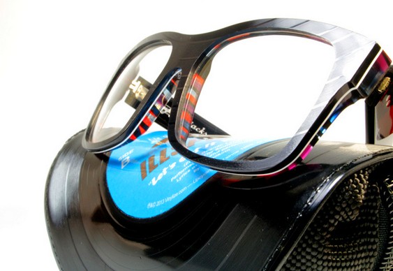 Estojo de vinil para óculos Estojos com discos reciclados