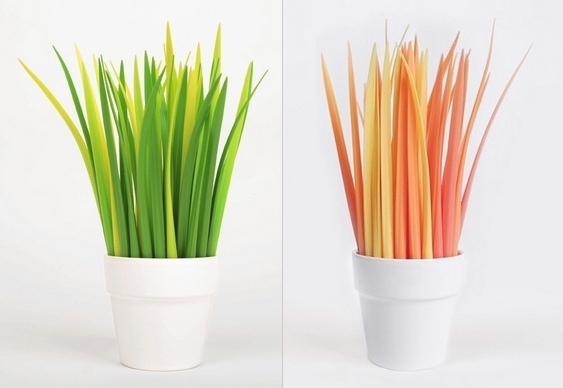 Canetas imitando plantas
