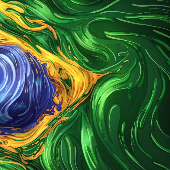 Bandeira brasileira em arte digital