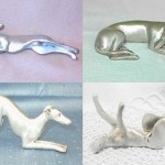 Esculturas de cachorros em pewter, a ‘prata’ que não escurece