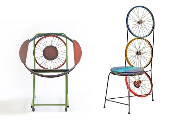 Móveis feitos com sucata de bike