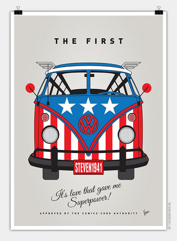 VW Bus Captain America