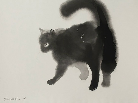 Aquarela de gato Desenho de bichano