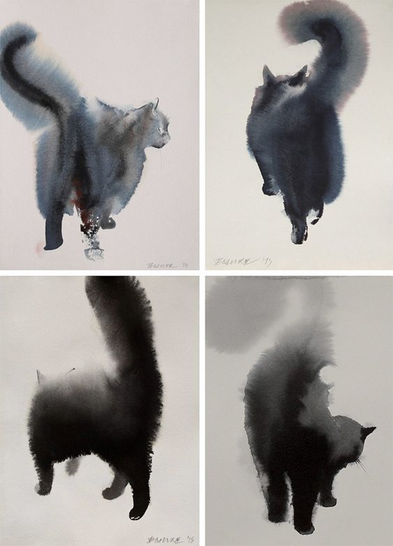 Gatos Aquarela Pinturas de gatinhos