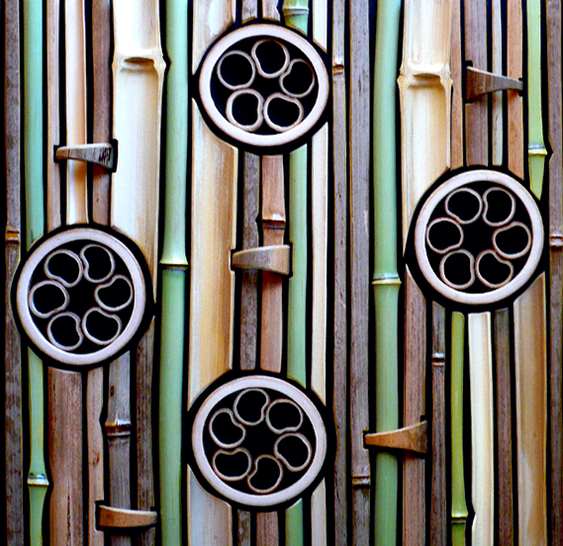 Parede de bambu