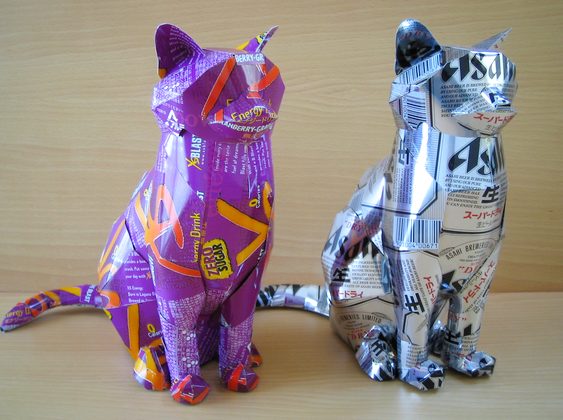 Esculturas de alumínio reciclado