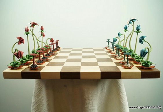 Jogo de xadrez bonsai origami Jogo de xadrez diferente