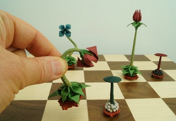 Peças de xadrez de papel Xadrez Bonsai